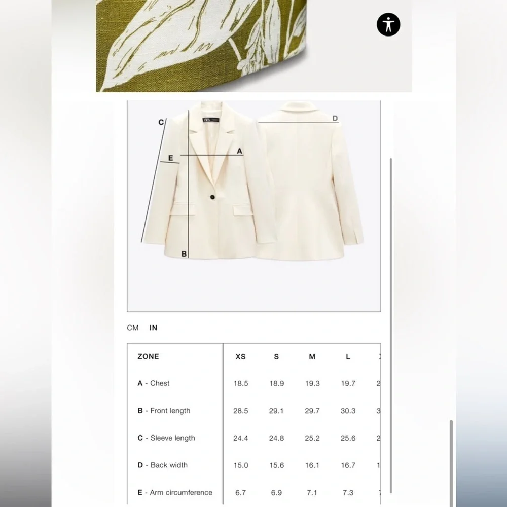 NEW ZARA ( TWO PIRCE SET ) LINEN PRINT PANTS AND BLAZER  SIZE XS